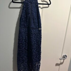 Bardot Gemma halter dress in Navy